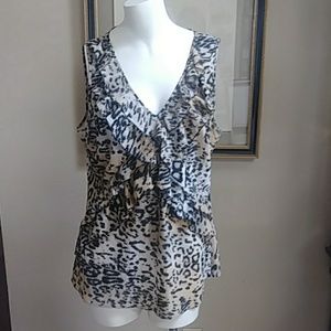 Spence leopard print ruffle top